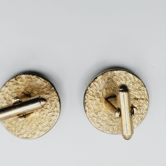 Vintage men's Mardi Gras mask face cuff links gold 3d - Picture 5 of 6